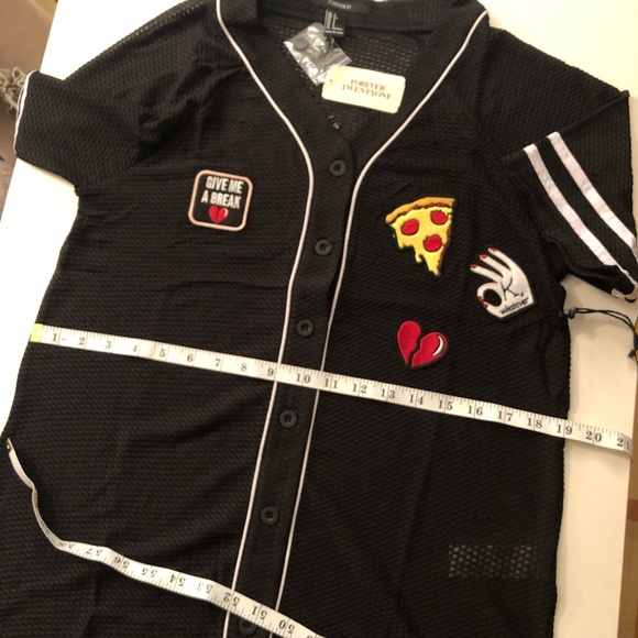 Forever 21 black blouse jersey see through - Picture 8 of 9